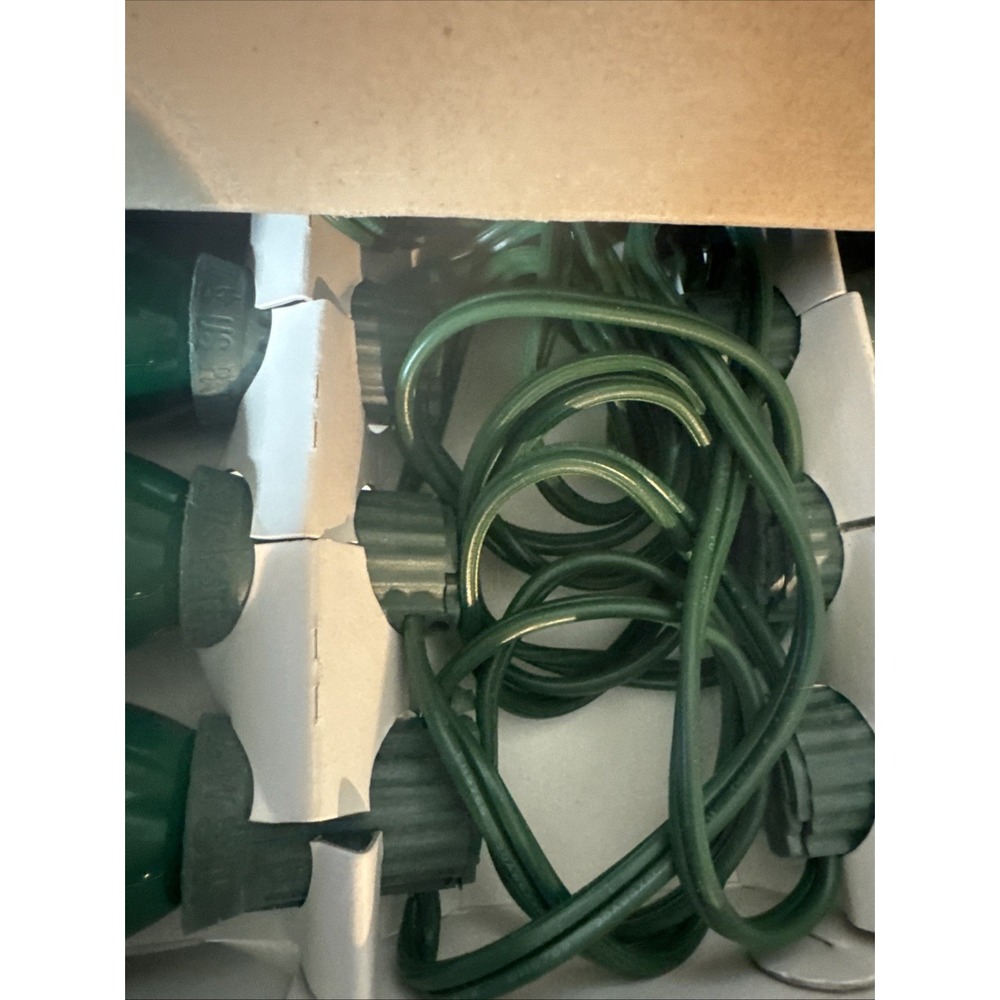 Seasonal Specialties 25 Green CERAMIC OUTDOOR Christmas Light Sets 1996 (2) - Picture 10 of 11